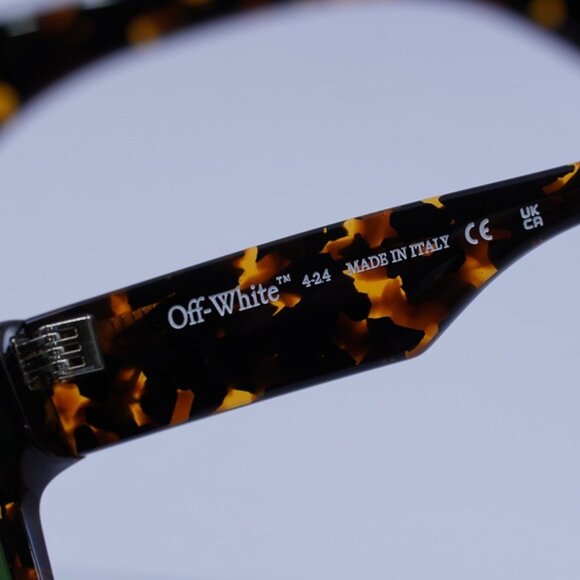 Off-White OERI13J SYRACUSE 6055 Sunglasses Havana Shield Frame, Green Lenses - Picture 8 of 11